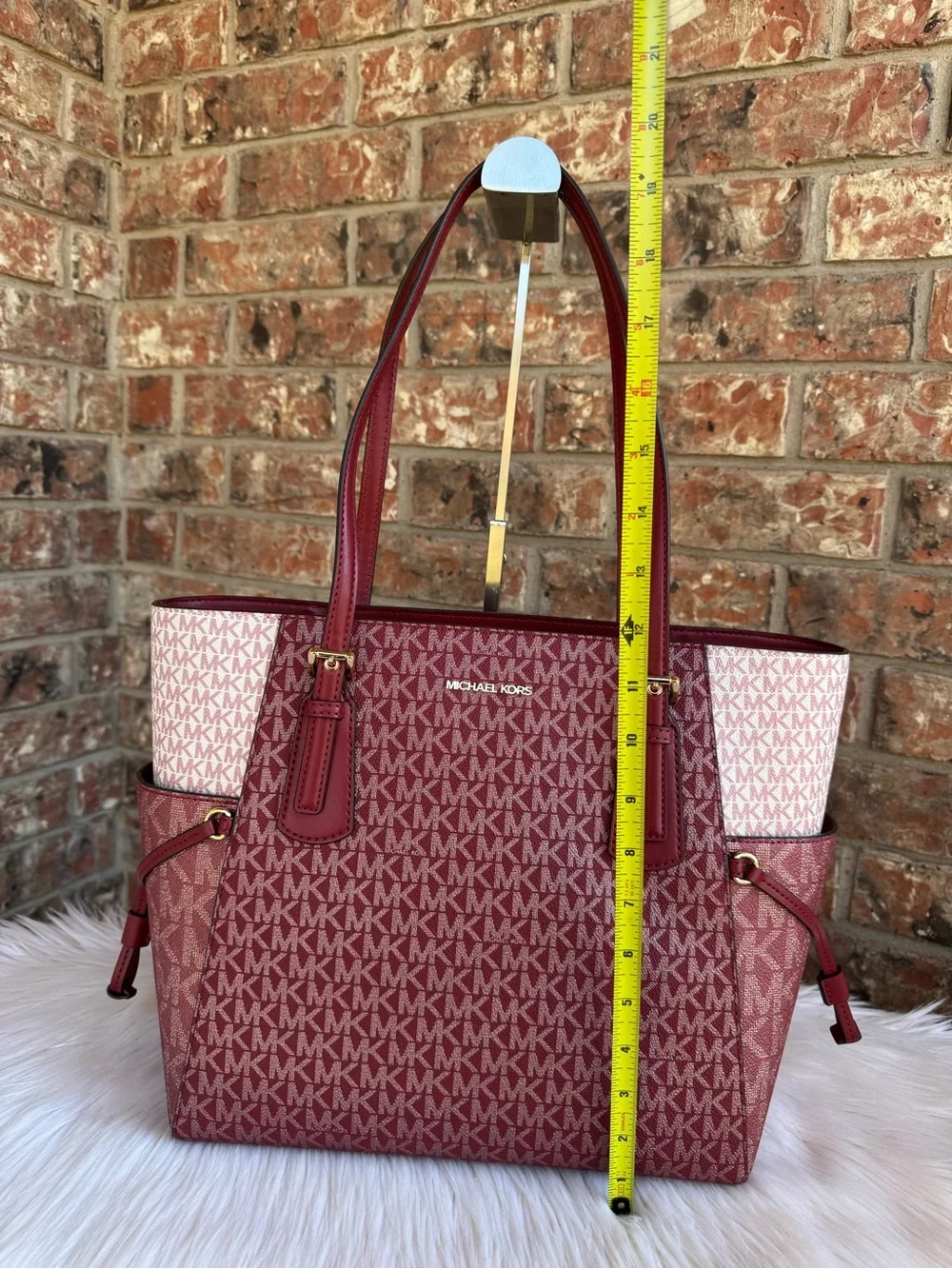 Michael Kors Two-Tone Red Signature Tote